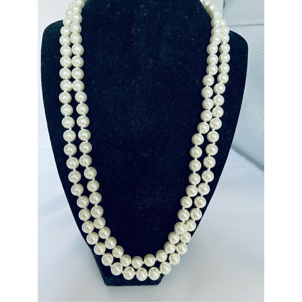 Kim Rogers Simulated Pearl Necklace 48” NWT